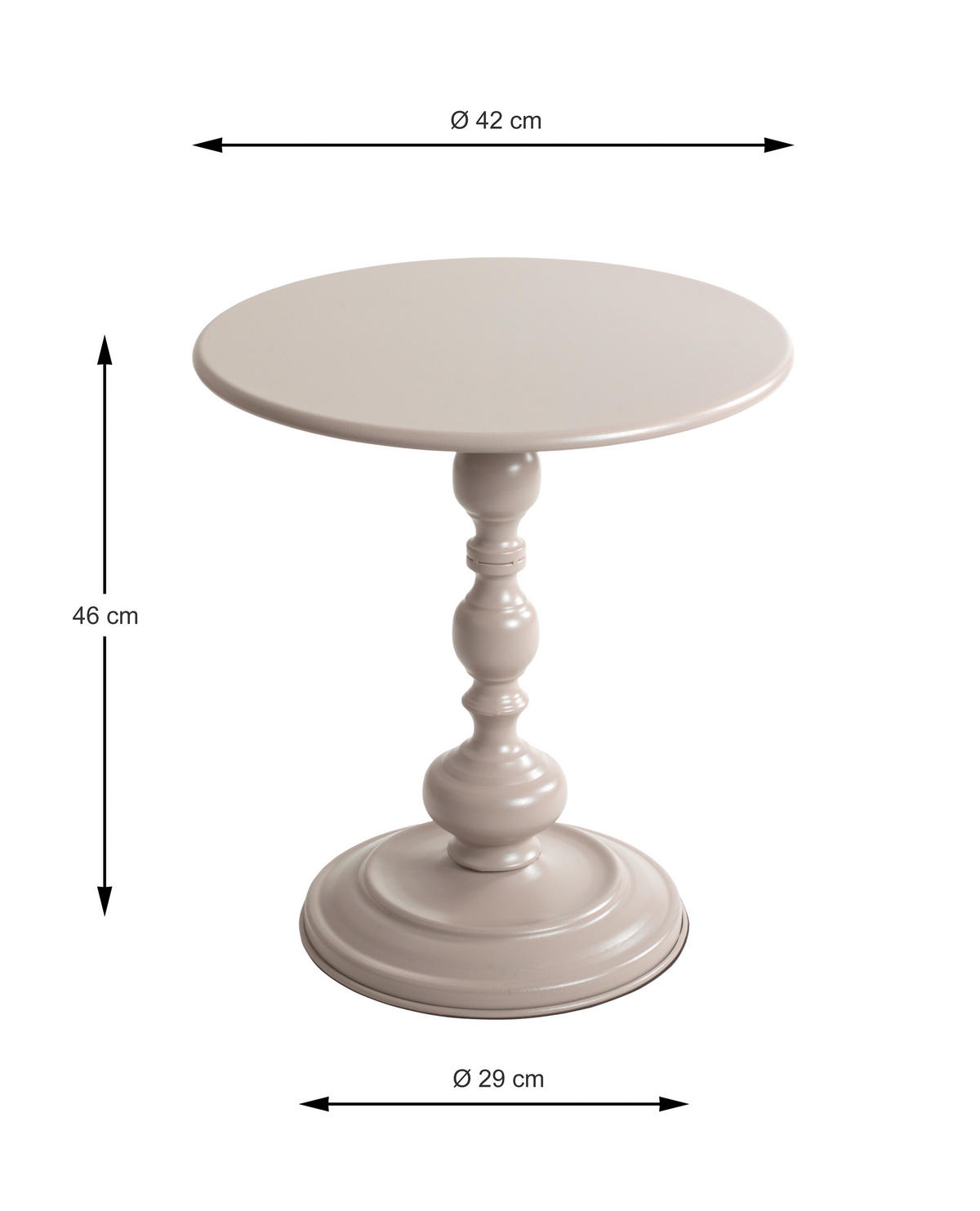 BEISTELLTISCH Kaschmir rund  - Kaschmir, Trend, Metall (42/46cm)