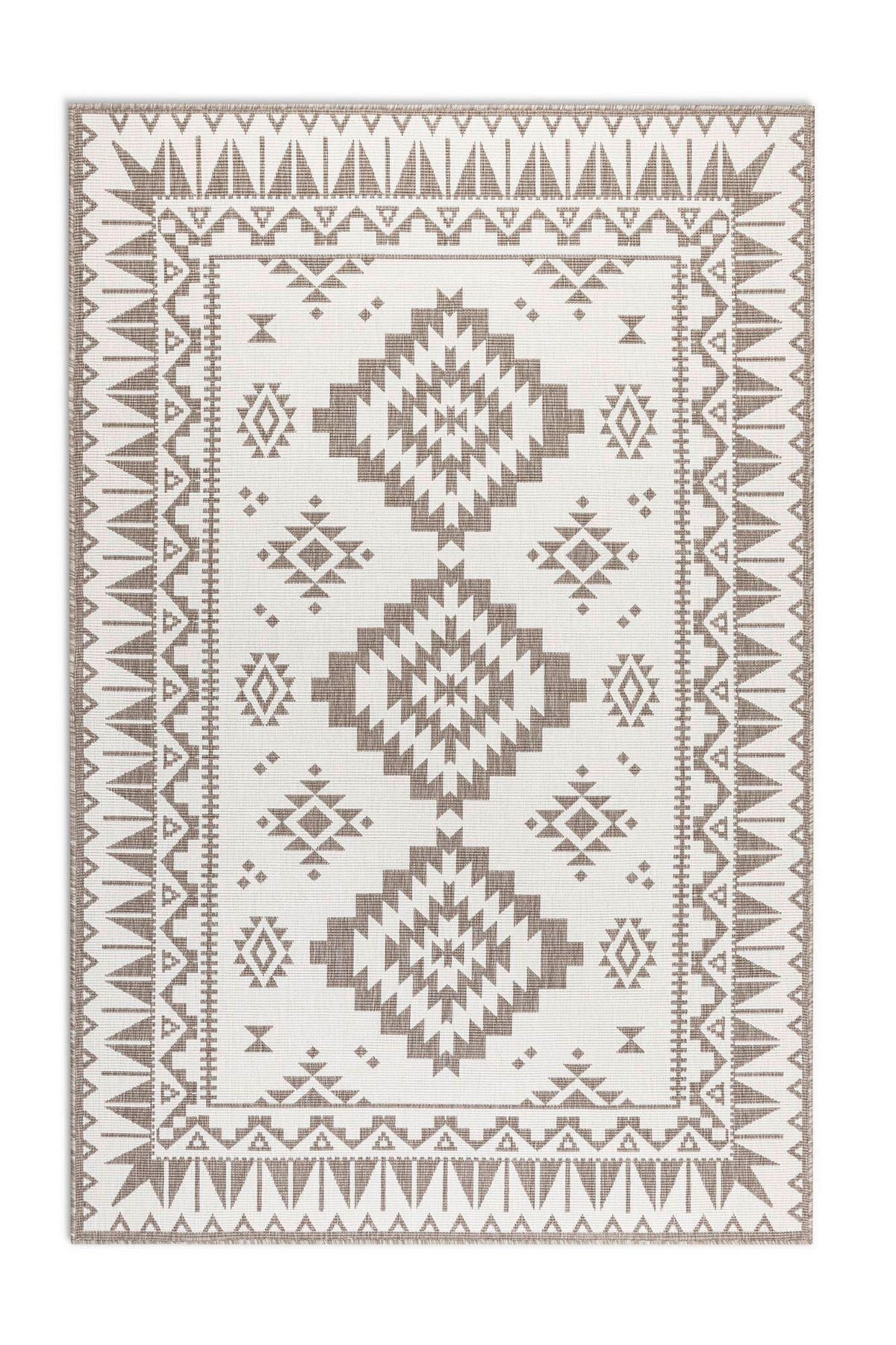 OUTDOORTEPPICH 200/290 cm Gemini Weiß, Cappuccino  - Weiß/Cappuccino, Design, Kunststoff/Textil (200/290cm) - Elle Decoration