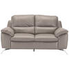 2,5-SITZER mit Relaxfunktion in Kombination Echtleder/Lederlook Grau  - Silberfarben/Grau, Design, Leder/Metall (216/97/95-151cm) - Livetastic