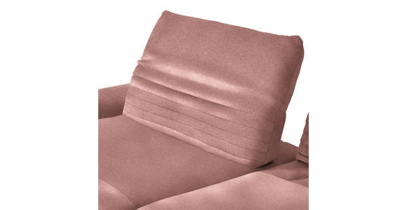 ECKSOFA  in Teddystoff Altrosa  170-195/280 cm  - Schwarz/Altrosa, Design, Textil/Metall (170-195/280cm) - Dieter Knoll