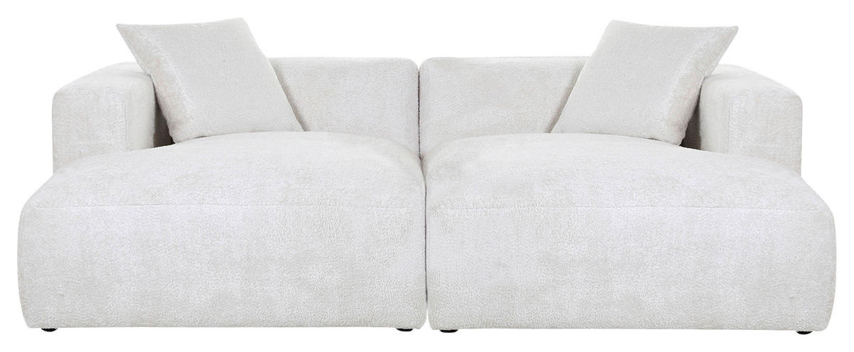 BIGSOFA in Chenille Creme  - Creme/Schwarz, MODERN, Kunststoff/Textil (234/66/178cm) - Carryhome