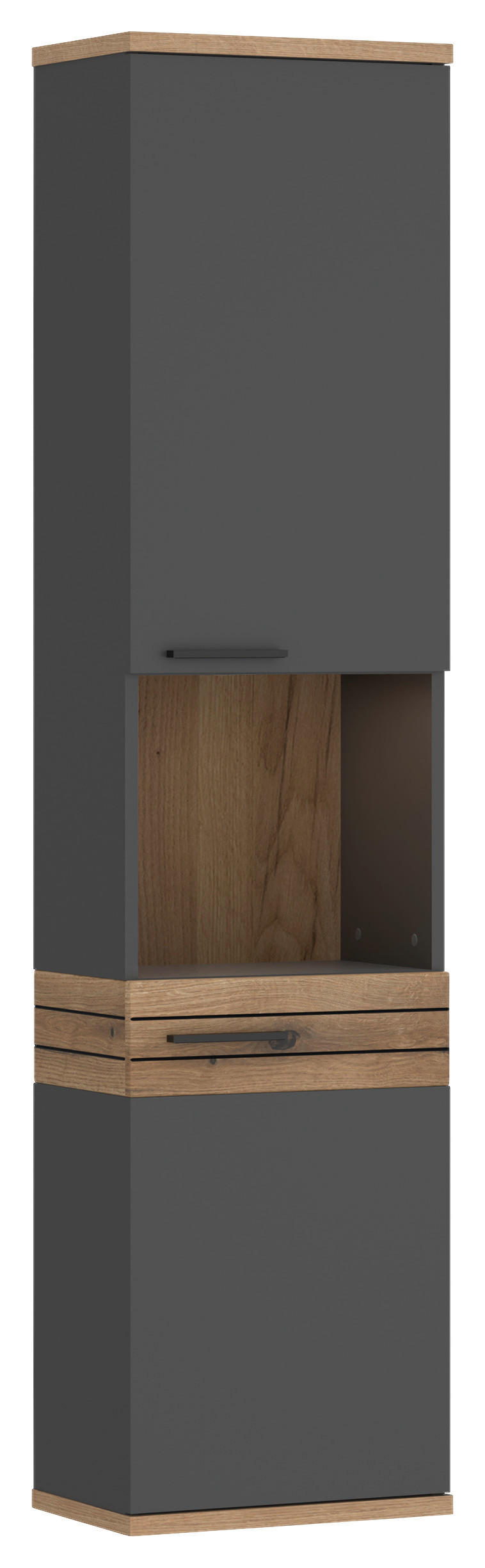 HOCHSCHRANK 40/170/30 cm  - Eichefarben/Anthrazit, MODERN, Holzwerkstoff/Kunststoff (40/170/30cm) - MID.YOU