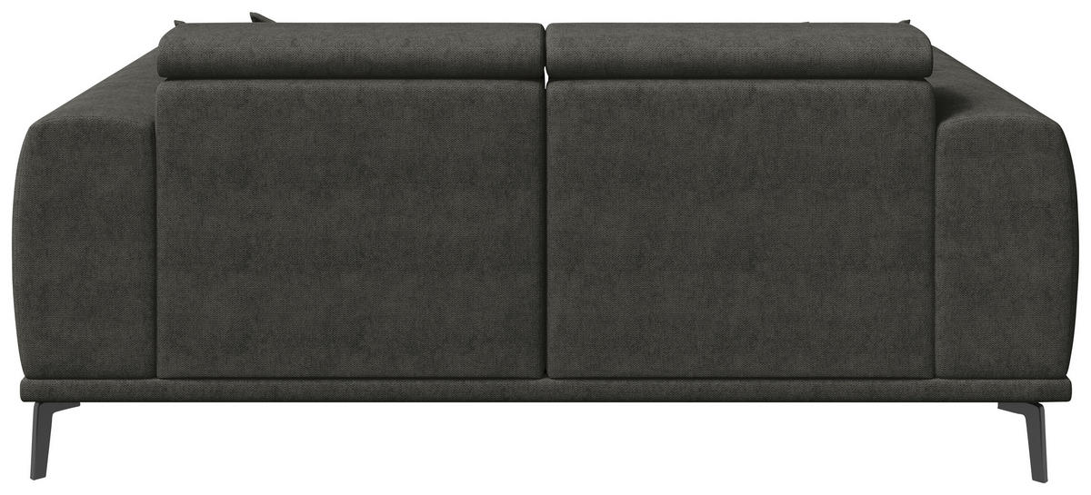 2-SITZER-SOFA  in Webstoff Dunkelgrau  - Dunkelgrau/Schwarz, KONVENTIONELL, Textil/Metall (200/80/113cm) - Carryhome
