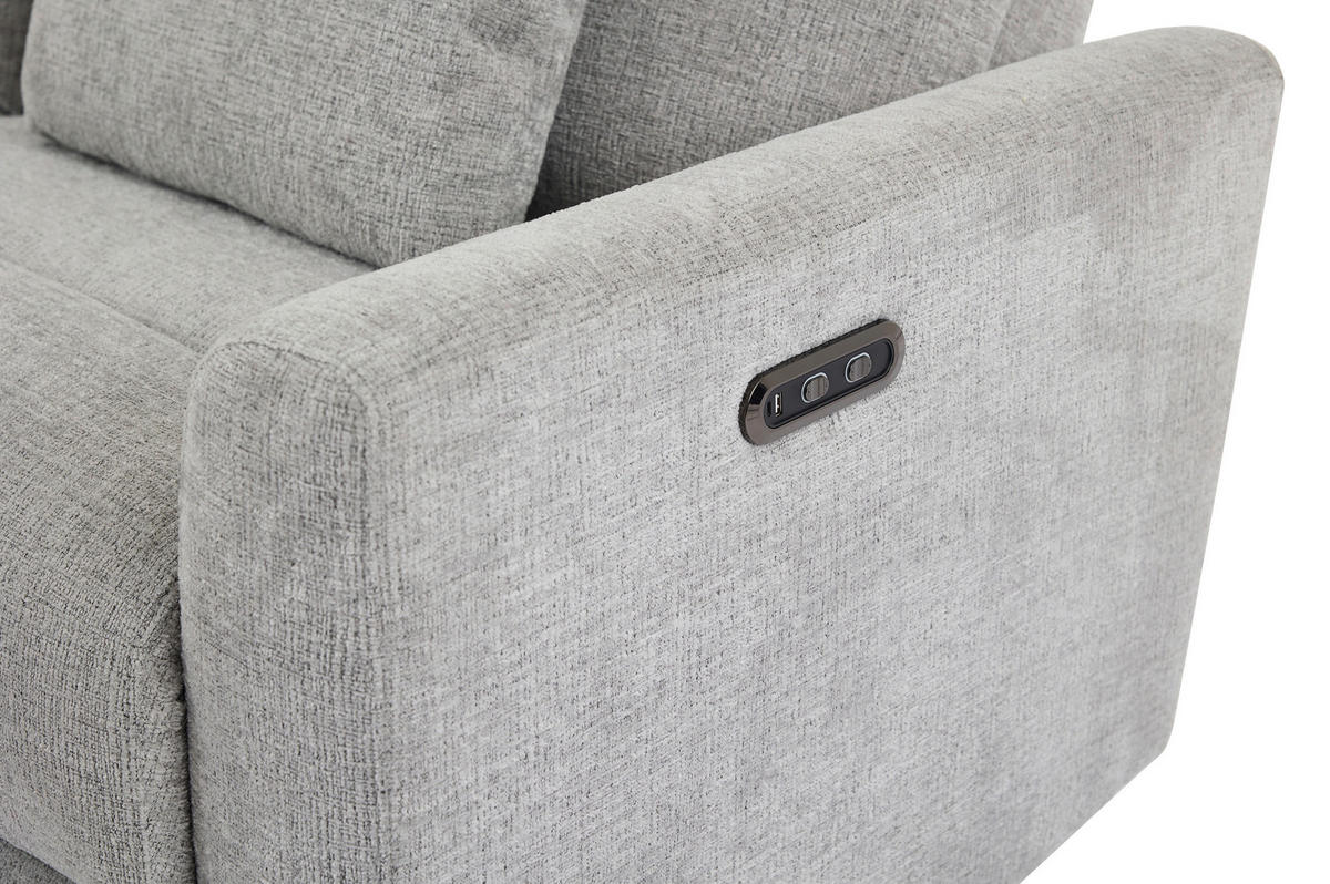 ECKSOFA Grau Webstoff  - Schwarz/Grau, Design, Kunststoff/Textil (212/101/97cm) - Carryhome