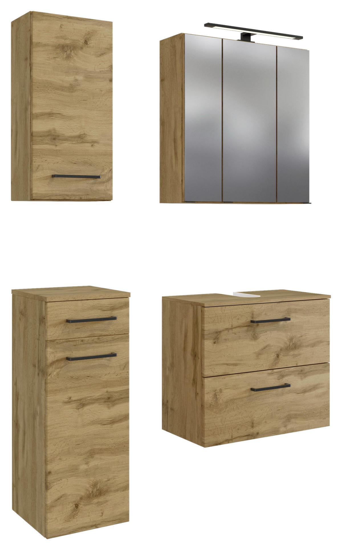 BADEZIMMER  in 90 cm  - Eichefarben, MODERN, Holzwerkstoff (90cm) - Held