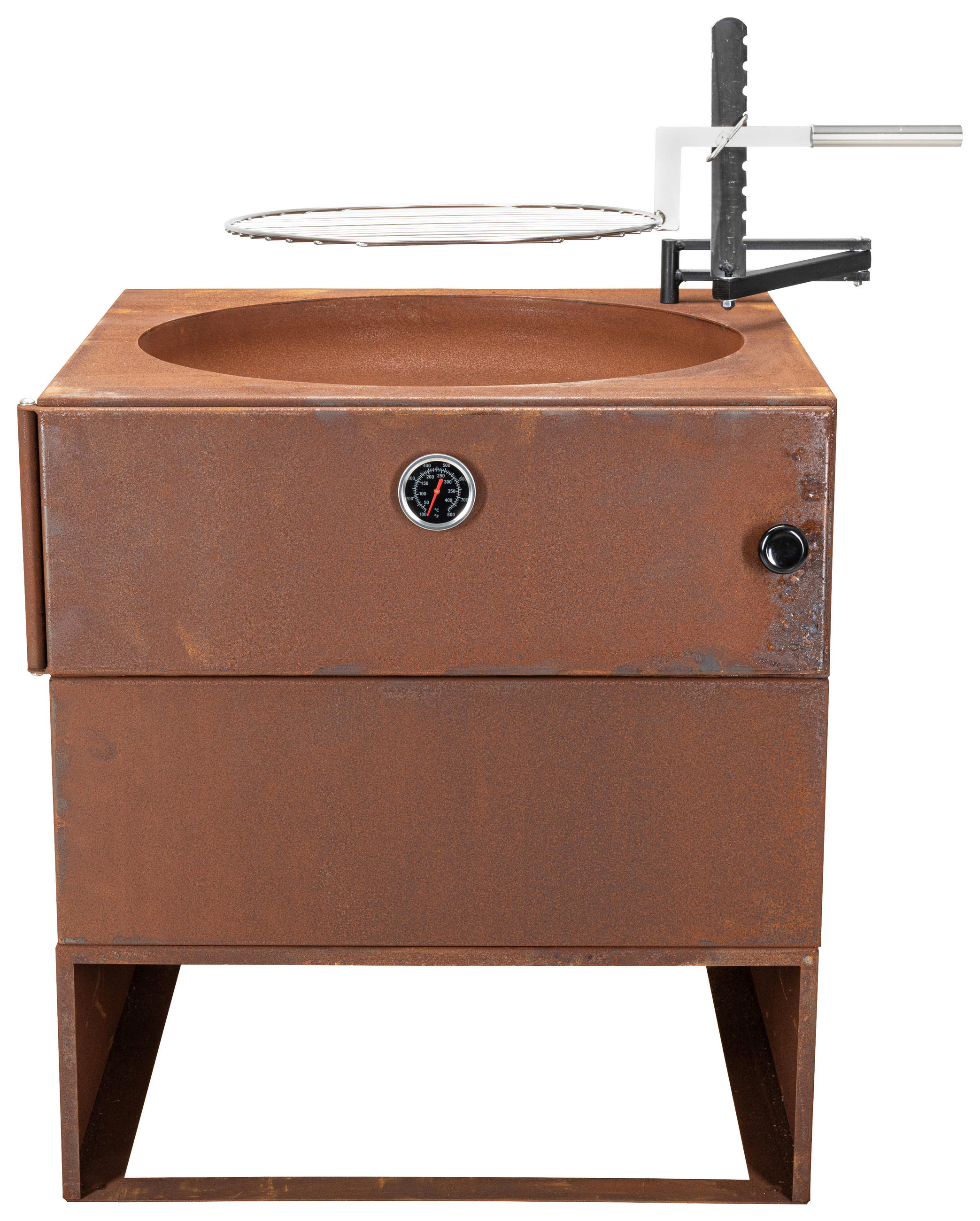 HOLZKOHLEGRILL - Rostfarben, Design, Metall (70/76/70cm) - Nouvel