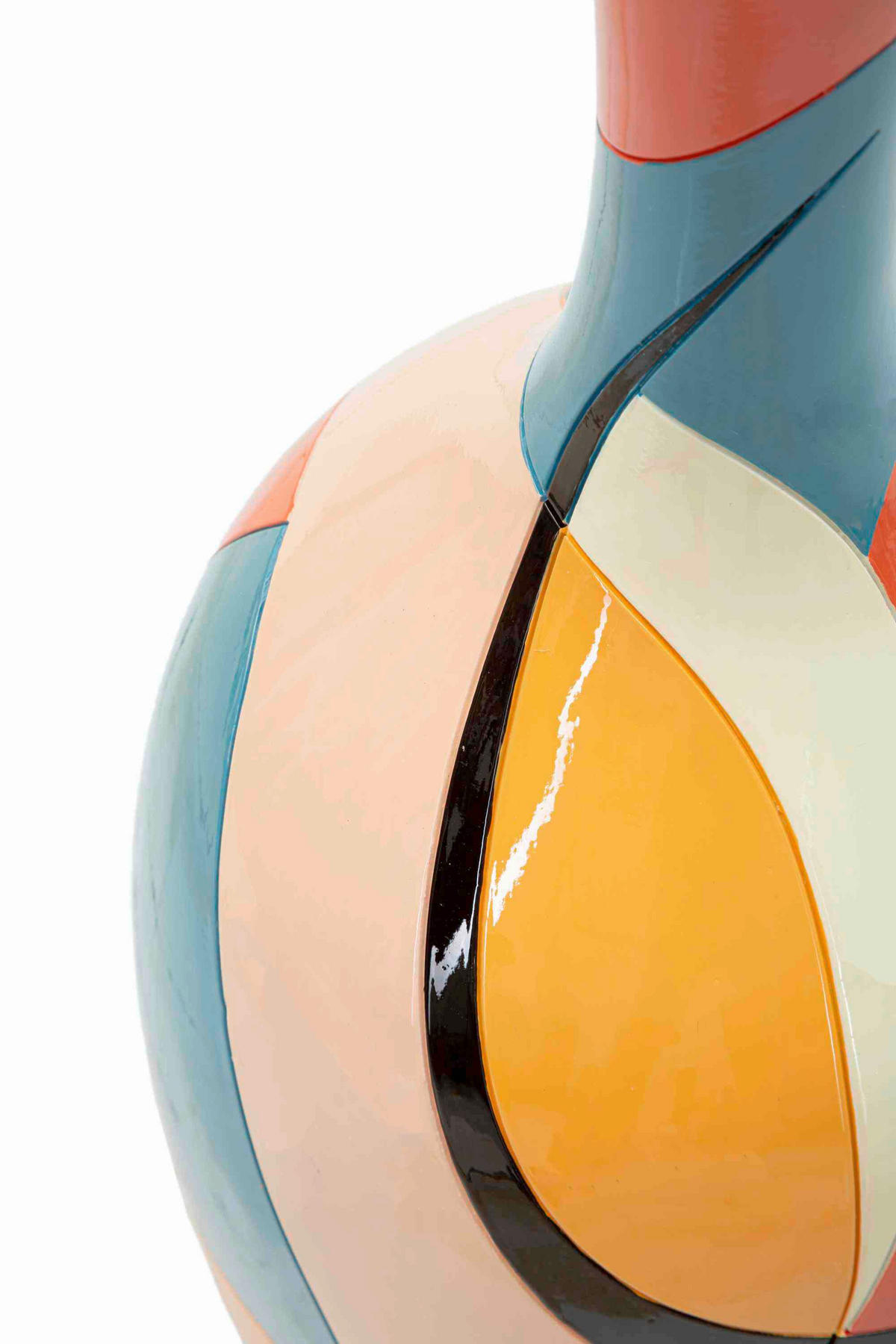 Vase Rubic  - Blau/Gelb, Basics, Kunststoff (25/66/25cm)