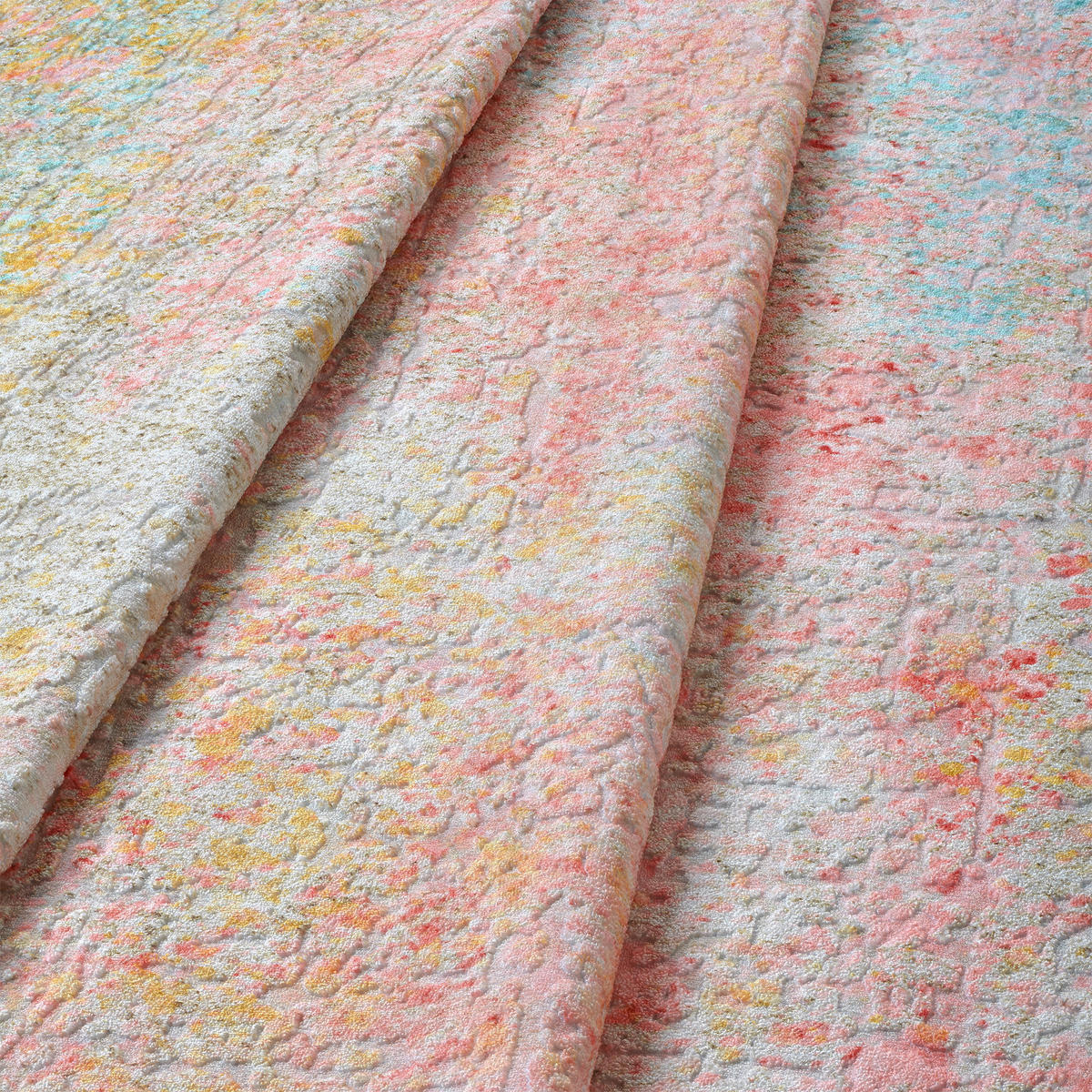 LÄUFER Ondea Fiorith 80/300 cm  in Rosa, Türkis, Dunkelgelb  - Türkis/Dunkelgelb, Design, Kunststoff/Textil (80/300cm) - Lindorug