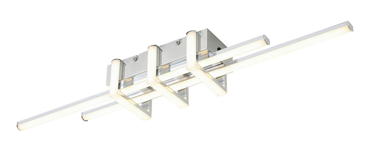 DECKENLEUCHTE 18 W    62/10,5/8 cm  - Chromfarben, Trend, Kunststoff/Metall (62/10,5/8cm) - Collett's Monde