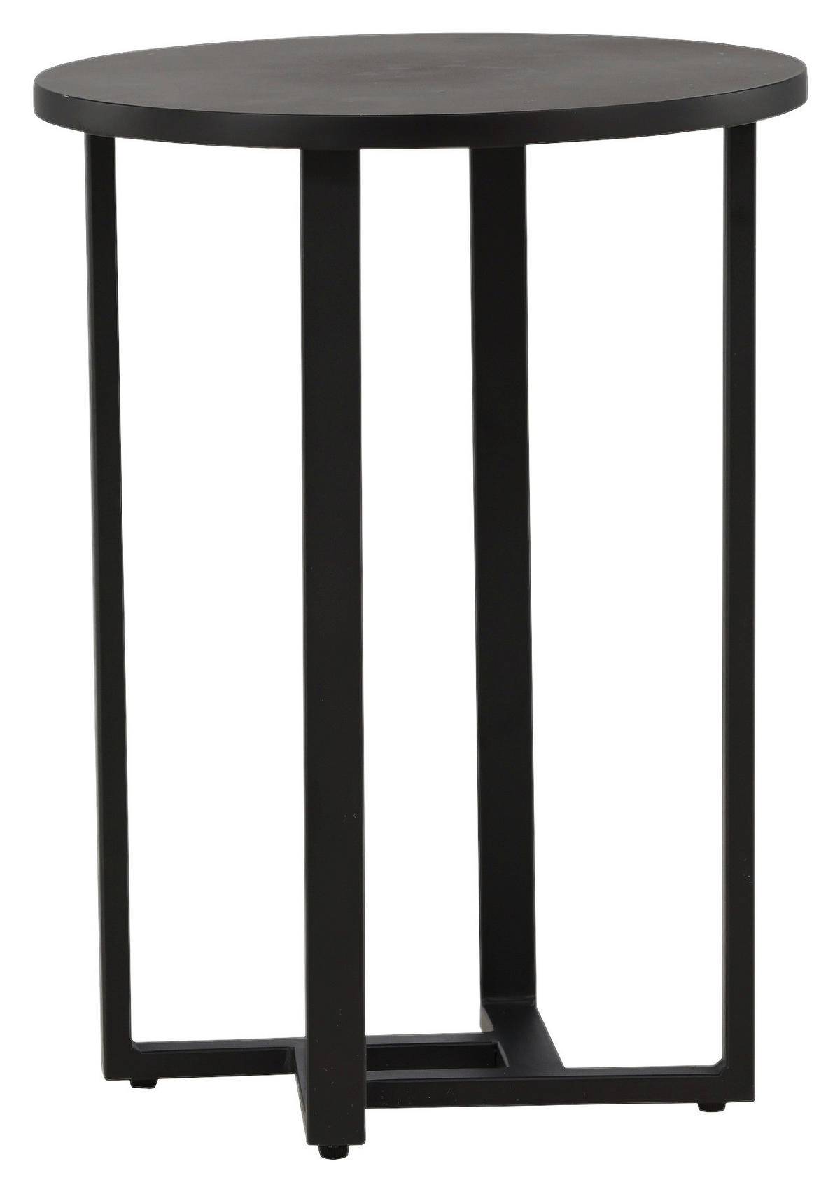 COUCHTISCH furniert 40/40/55 cm rund Schwarz  - Schwarz, Design, Holzwerkstoff/Metall (40/40/55cm) - Livetastic