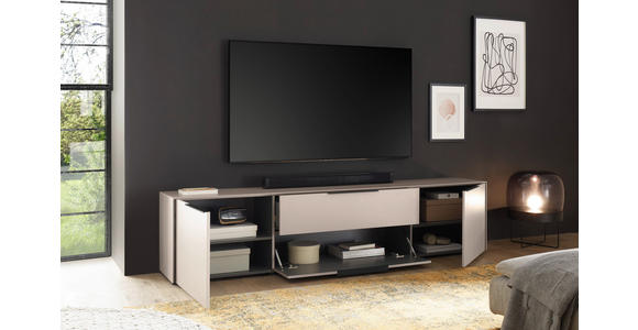 LOWBOARD  220/50/38 cm 1 Schublade(n) Beimöbel erhältlich, stehend  - Kaschmir/Schwarz, Design, Holzwerkstoff/Kunststoff (220/50/38cm) - Voleo