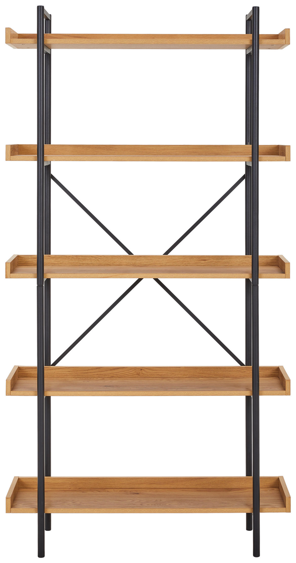 POLC 90/172/30 cm fekete, Wotan tölgy  - Wotan tölgy/fekete, Trend, faalapú anyag/fém (90/172/30cm) - Ambia Home