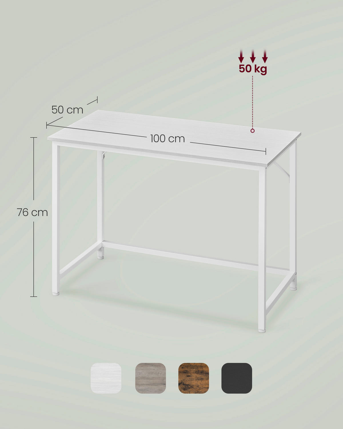 COMPUTERTISCH 100/50/76 cm  - Weiß, Basics, Holzwerkstoff/Metall (100/50/76cm) - Boxxx