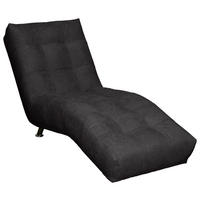 LIEGE 68/88/164 cm ISABELLA in Flachgewebe, Chenille Schwarz  inkl.  - Chromfarben/Schwarz, MODERN, Textil/Metall (68/88/164cm) - MID.YOU