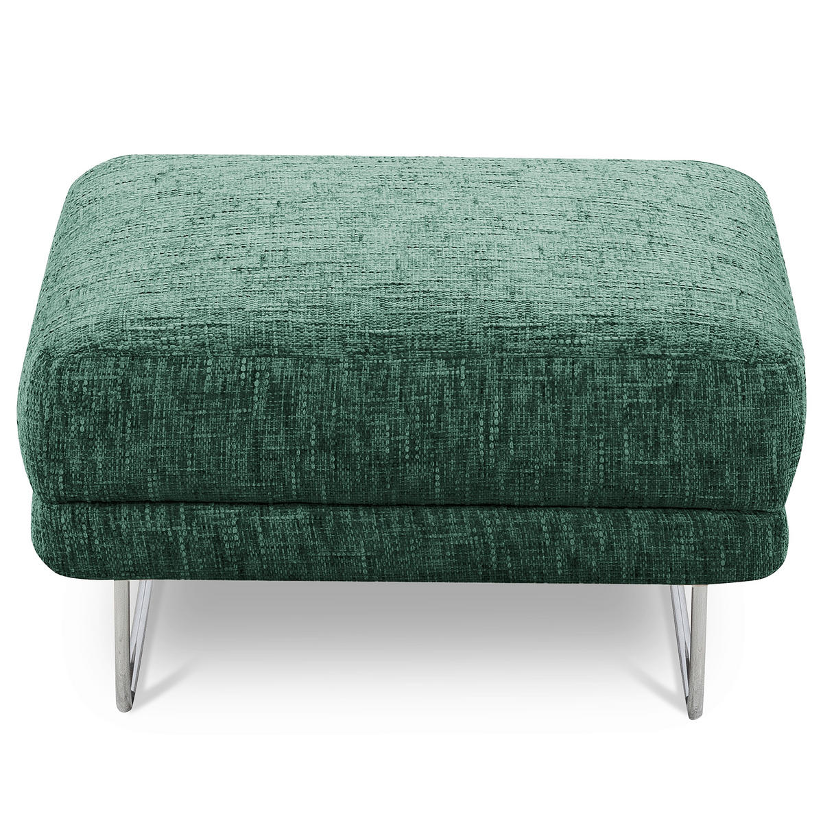 HOCKER Textil Grün  - Chromfarben/Grün, Design, Textil/Metall (96/45/80cm) - Livetastic
