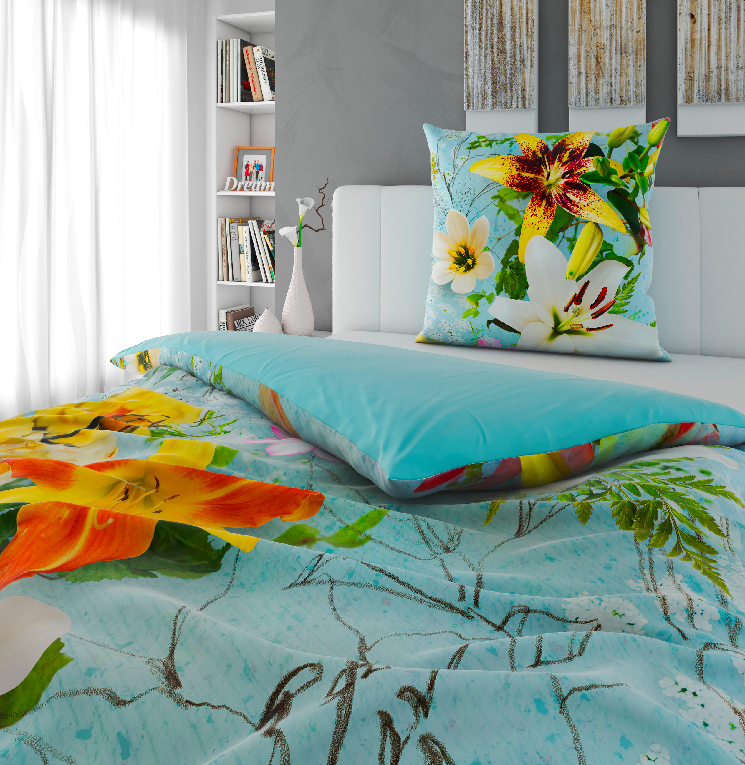 WENDEBETTWÄSCHE Satin 135/200 cm  - Blau, MODERN, Textil (135/200cm) - Bio:Vio
