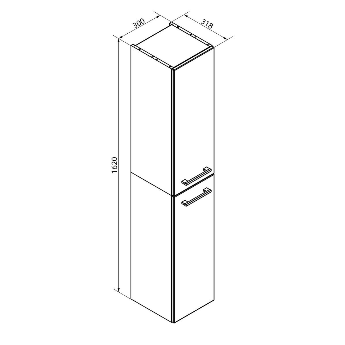 HOCHSCHRANK 30/162/31,8 cm  - Chromfarben/Eichefarben, Basics, Glas/Holzwerkstoff (30/162/31,8cm) - MID.YOU