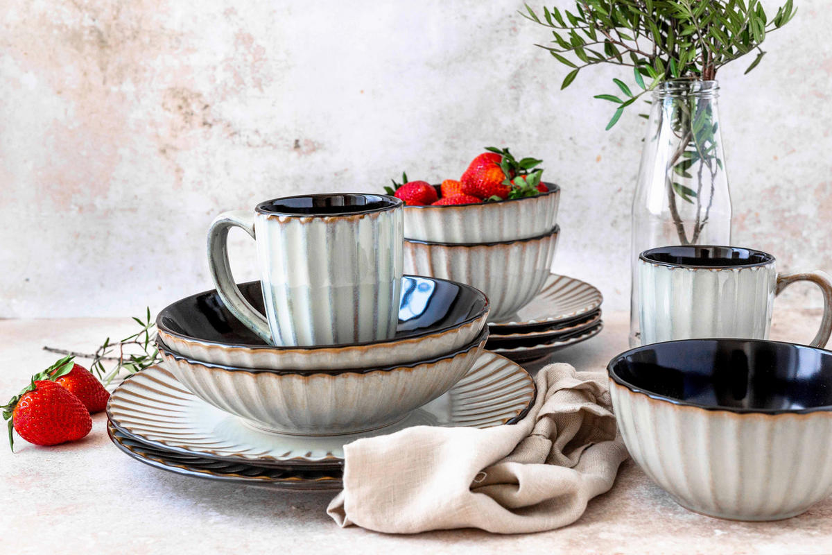 KOMBISERVICE Confino 20-teilig  - Hellbraun, Basics, Keramik - Mäser