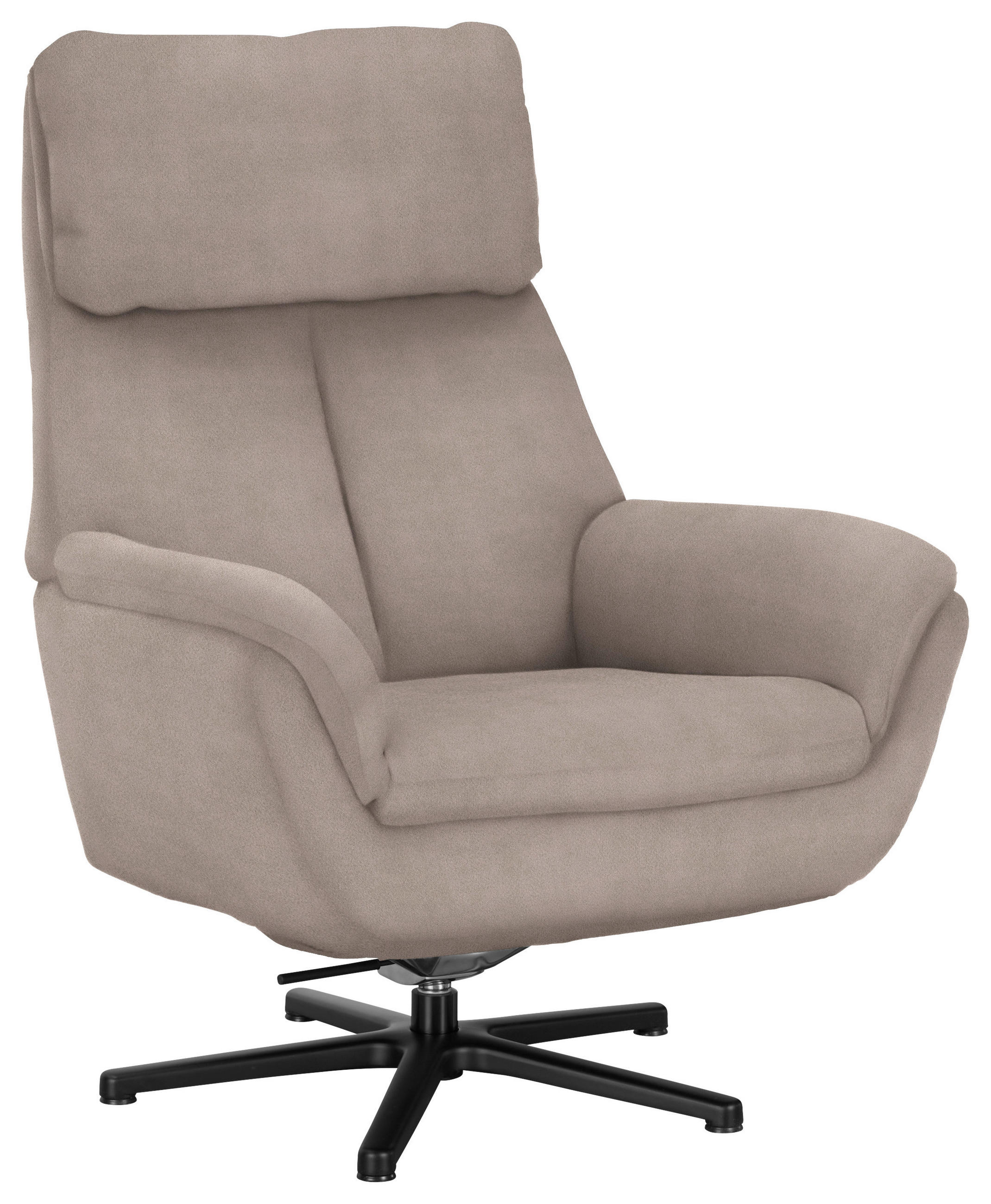 RELAXSESSEL in Textil Taupe  - Taupe/Schwarz, Design, Textil/Metall (79/108/89cm) - Beldomo Style