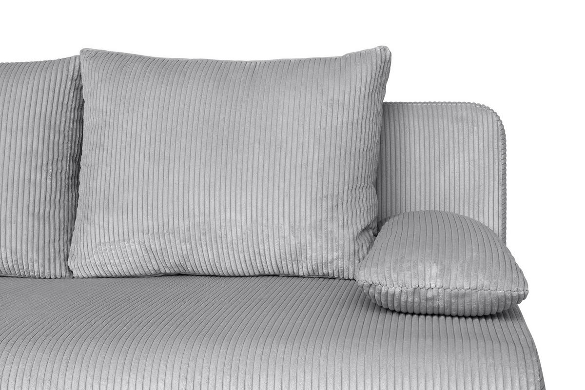 SCHLAFSOFA  mit Rücken echt Hellgrau  - Chromfarben/Hellgrau, Design, Kunststoff/Textil (193/86/85cm) - P & B