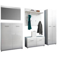 GARDEROBE 5-teilig  in 275/200/39 cm  - Weiss, Design, Holzwerkstoff (275/200/39cm) - Carryhome
