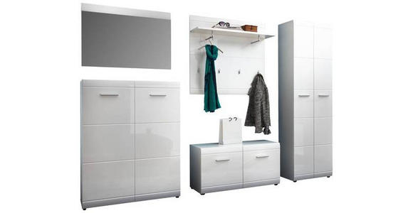 GARDEROBE 5-teilig in 275/200/39 cm - Weiß, Design, Holzwerkstoff (275/200/39cm) - Carryhome