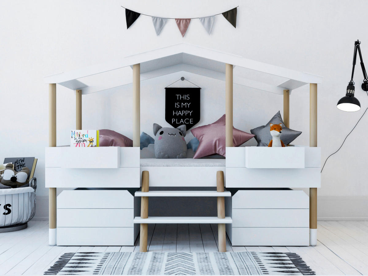 BETTSCHUBKASTEN Weiß  - Weiß, Design, Holzwerkstoff (58/40/90cm) - Livetastic