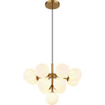 HÄNGELEUCHTE 56/120 cm  - Goldfarben/Opal, MODERN, Glas/Metall (56/120cm) - Novel