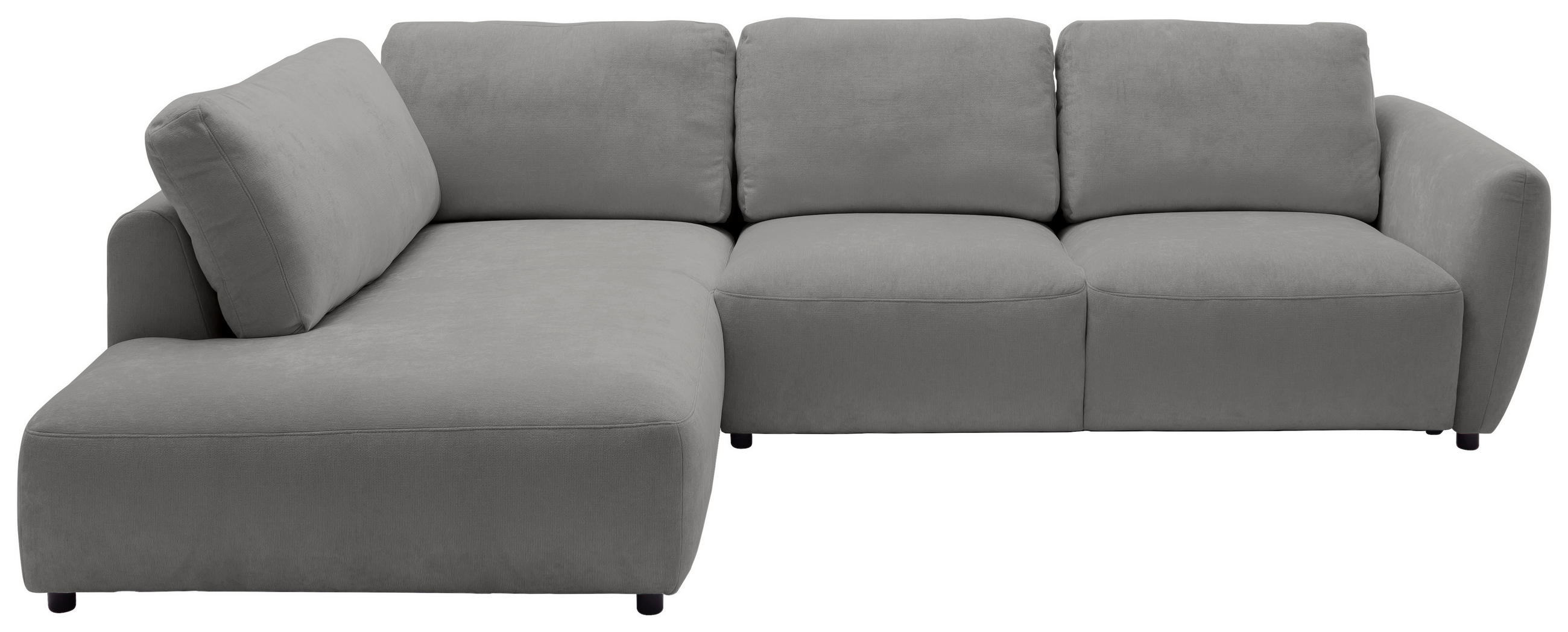 ECKSOFA Chenille Grau  - Schwarz/Grau, Konventionell, Kunststoff/Textil (224/307cm) - Hom`in