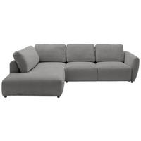 ECKSOFA Chenille Grau  - Schwarz/Grau, Konventionell, Kunststoff/Textil (224/307cm) - Hom`in