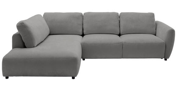 ECKSOFA  in Chenille Grau  224/307 cm  - Schwarz/Grau, KONVENTIONELL, Kunststoff/Textil (224/307cm) - Hom`in