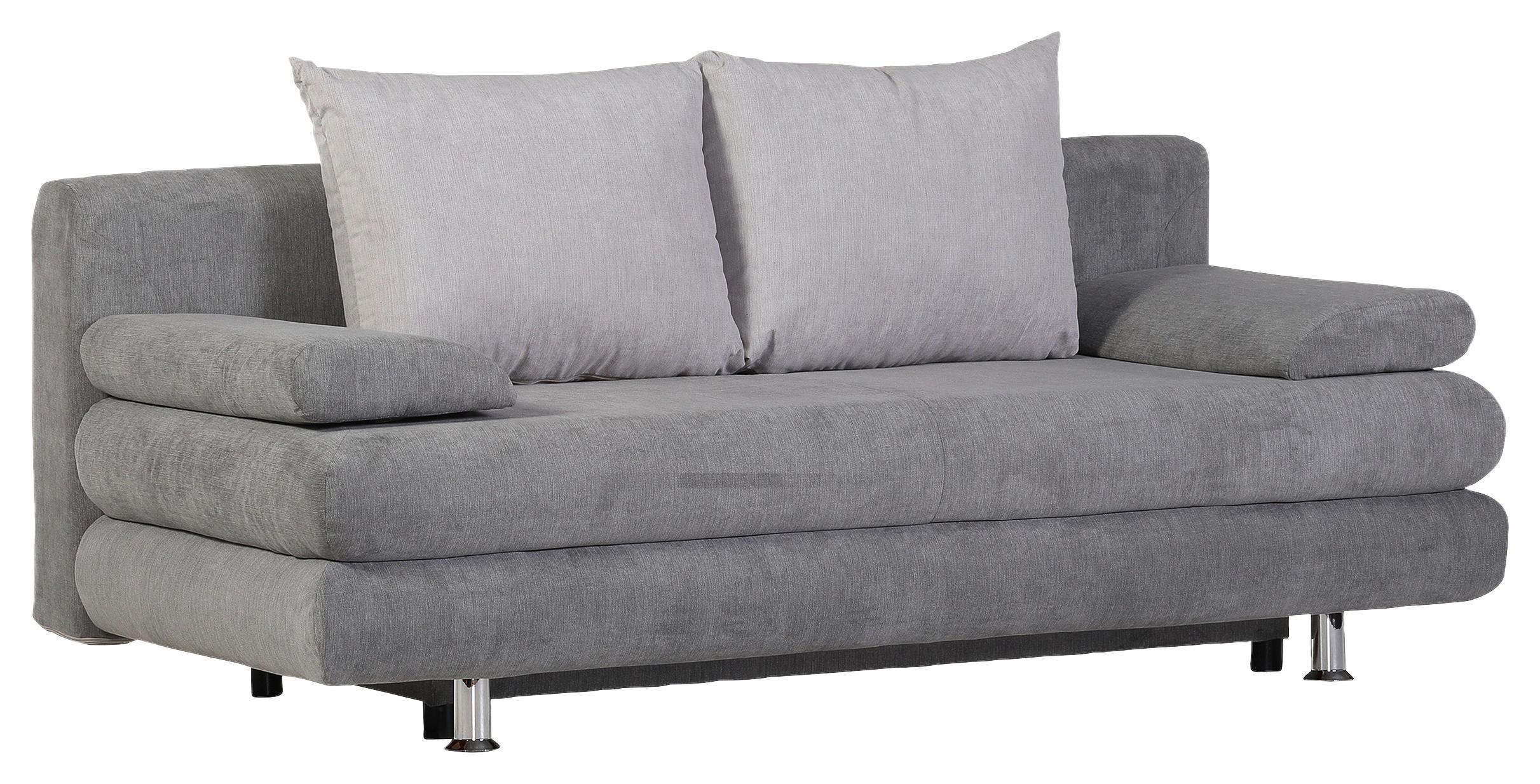 SOFA LEŽAJ siva, svetlosiva  - boja hroma/siva, Dizajnerski, tekstil/plastika (196/74/90cm) - Carryhome