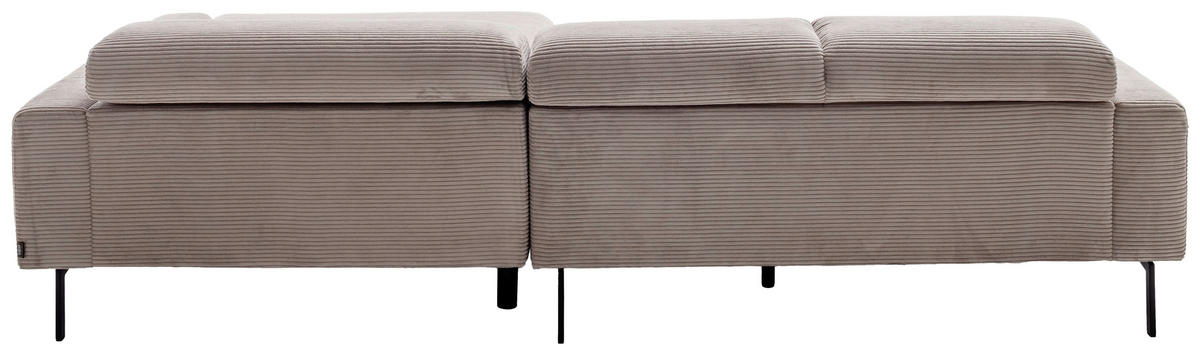ECKSOFA  in Cord Taupe  215-217/293 cm  - Taupe/Schwarz, Design, Textil/Metall (215-217/293cm) - Schöner Wohnen
