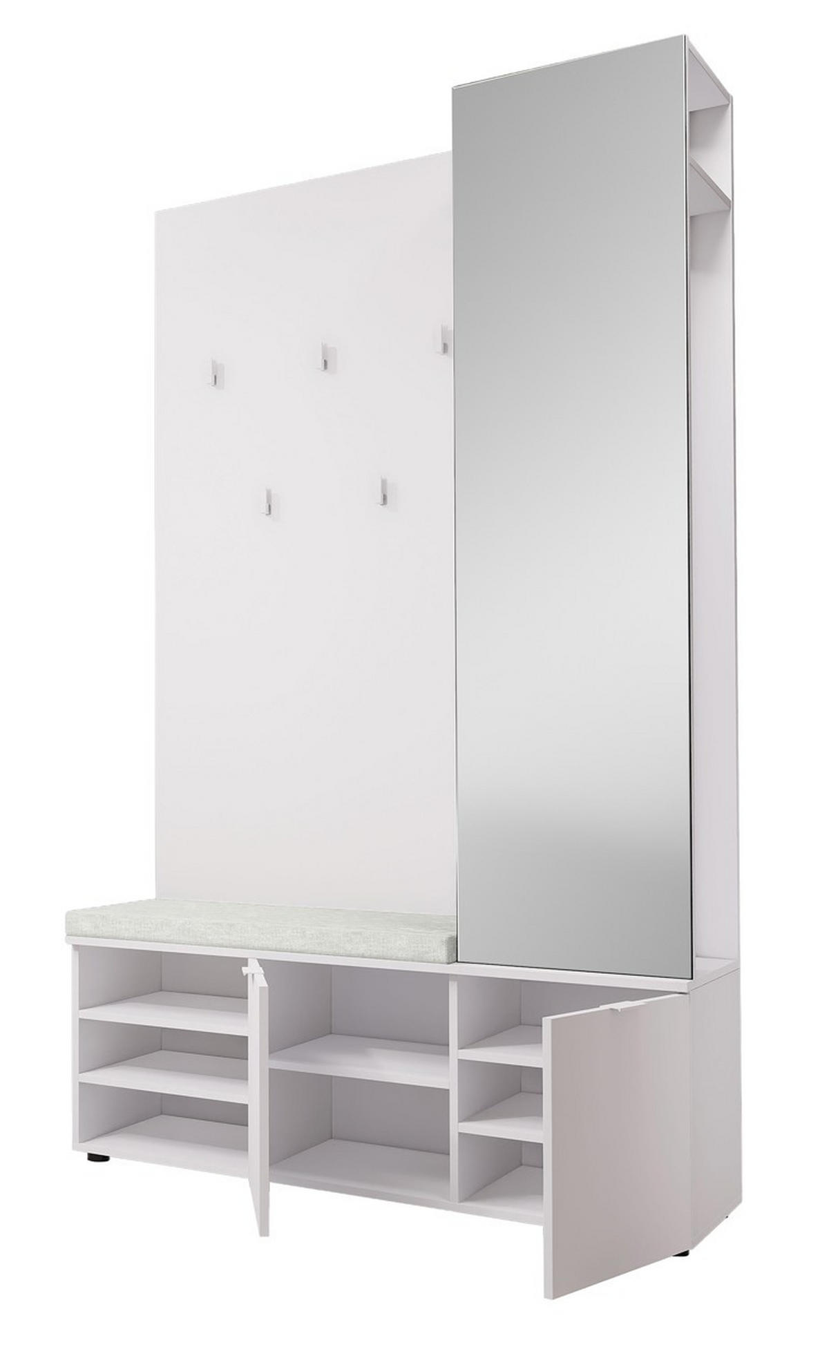 GARDEROBE  in 120/201/38 cm  - Weiß, Design, Holzwerkstoff (120/201/38cm) - Livetastic