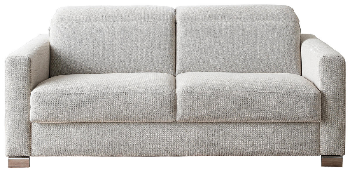 SCHLAFSOFA Chenille, Flachgewebe Beige  - Chromfarben/Beige, KONVENTIONELL, Textil/Metall (194/84/100cm) - Bali