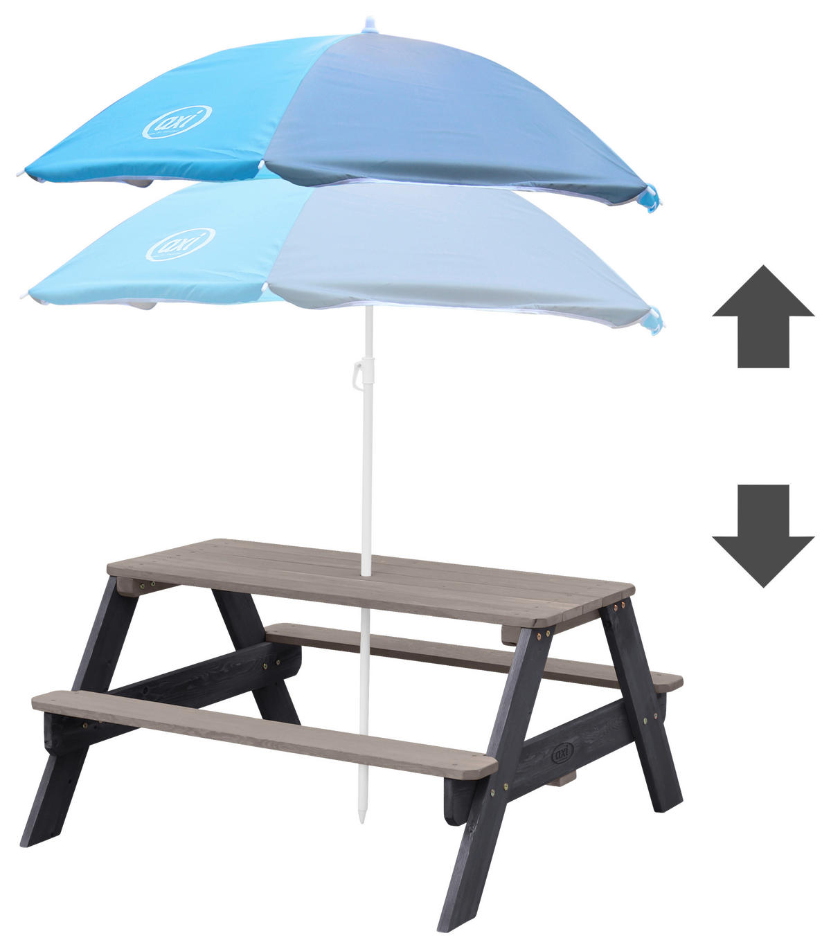 KINDER-GARTENSET Holz  - Blau/Grau, KONVENTIONELL, Holz (97,7/48,7/95cm) - B&B Italia