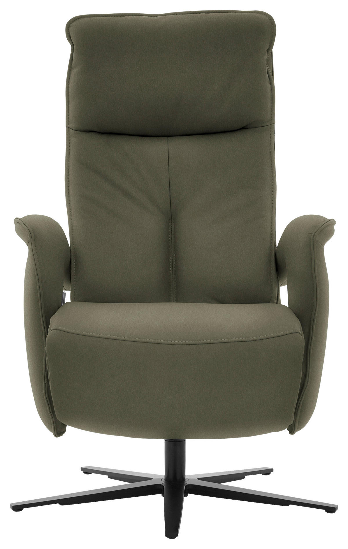 RELAXSESSEL in Leder Graugrün  - Schwarz/Graugrün, Design, Leder/Metall (77/110/87cm) - Valdera