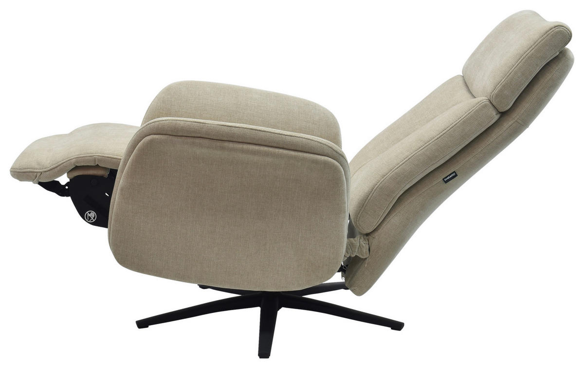 RELAXSESSEL Webstoff    - Beige/Schwarz, Design, Holz/Textil (75/109/84/148/84cm) - Livetastic