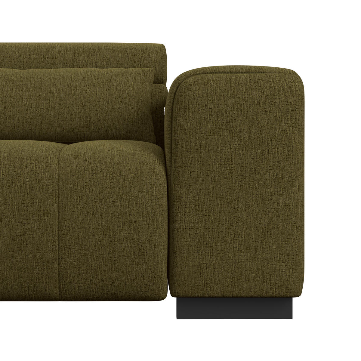 ECKSOFA MATERA Olivgrün Chenille, Struktur Nierenkissen, Kopfteilverstellung, Sitzvorzug  - Schwarz/Olivgrün, Trend, Holz/Textil (226/311cm) - MID.YOU