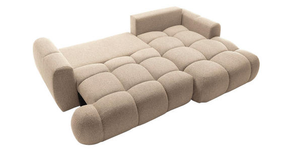 ECKSOFA Hellbraun Struktur  - Hellbraun/Schwarz, KONVENTIONELL, Kunststoff/Textil (272/172cm) - Carryhome