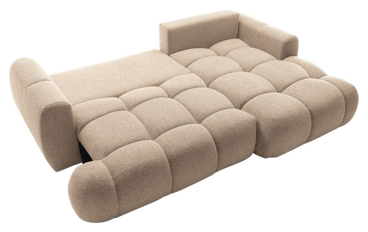 ECKSOFA Hellbraun Struktur  - Hellbraun/Schwarz, KONVENTIONELL, Kunststoff/Textil (272/172cm) - Carryhome