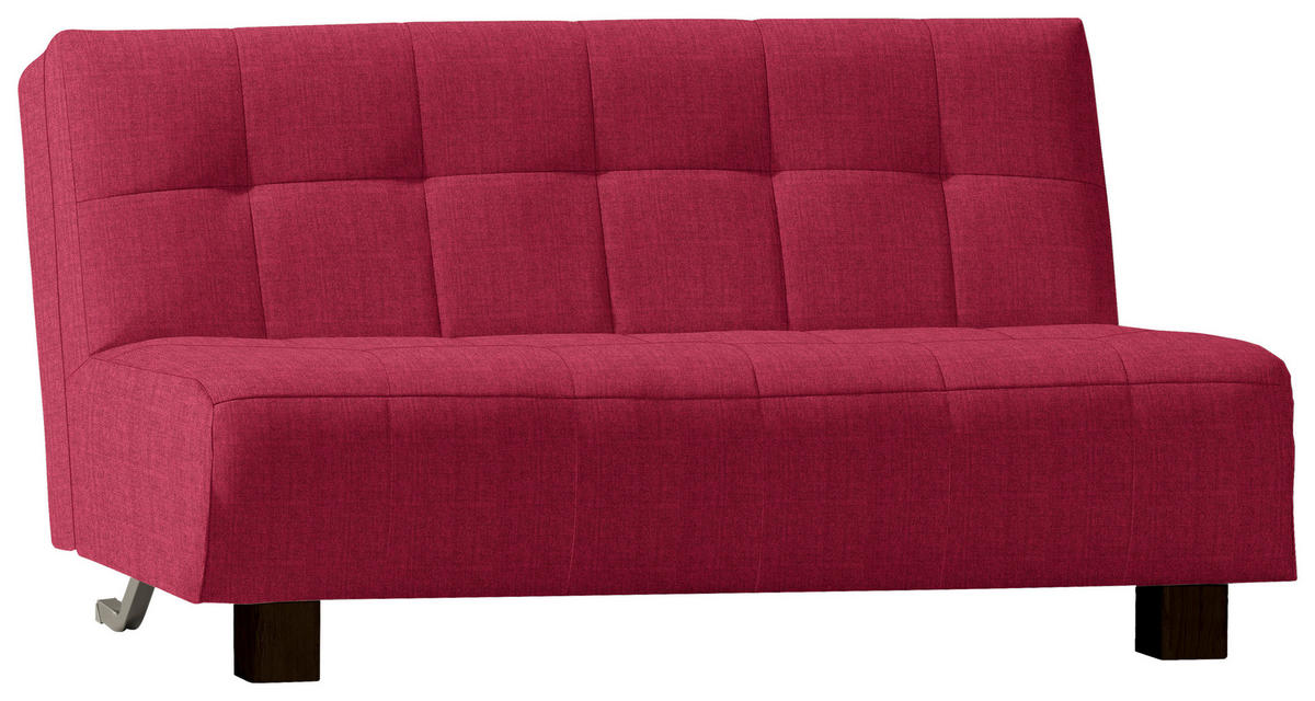SCHLAFSOFA in Textil Rot  - Rot/Schwarz, Design, Textil/Metall (165/92/102cm) - Novel