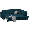 ECKSOFA in Chenille Petrol  - Petrol/Schwarz, MODERN, Holz/Textil (241/184cm) - Carryhome