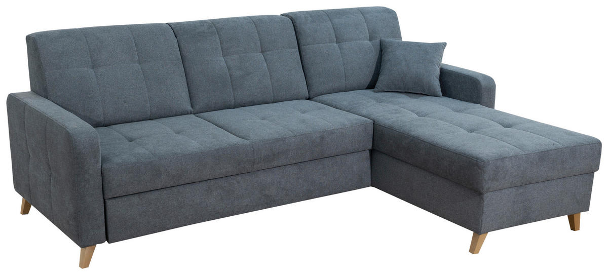 UGAONA GARNITURA petrolej plava  - prirodna boja/petrolej plava, Dizajnerski, tekstil/drvo (223/161cm) - Carryhome