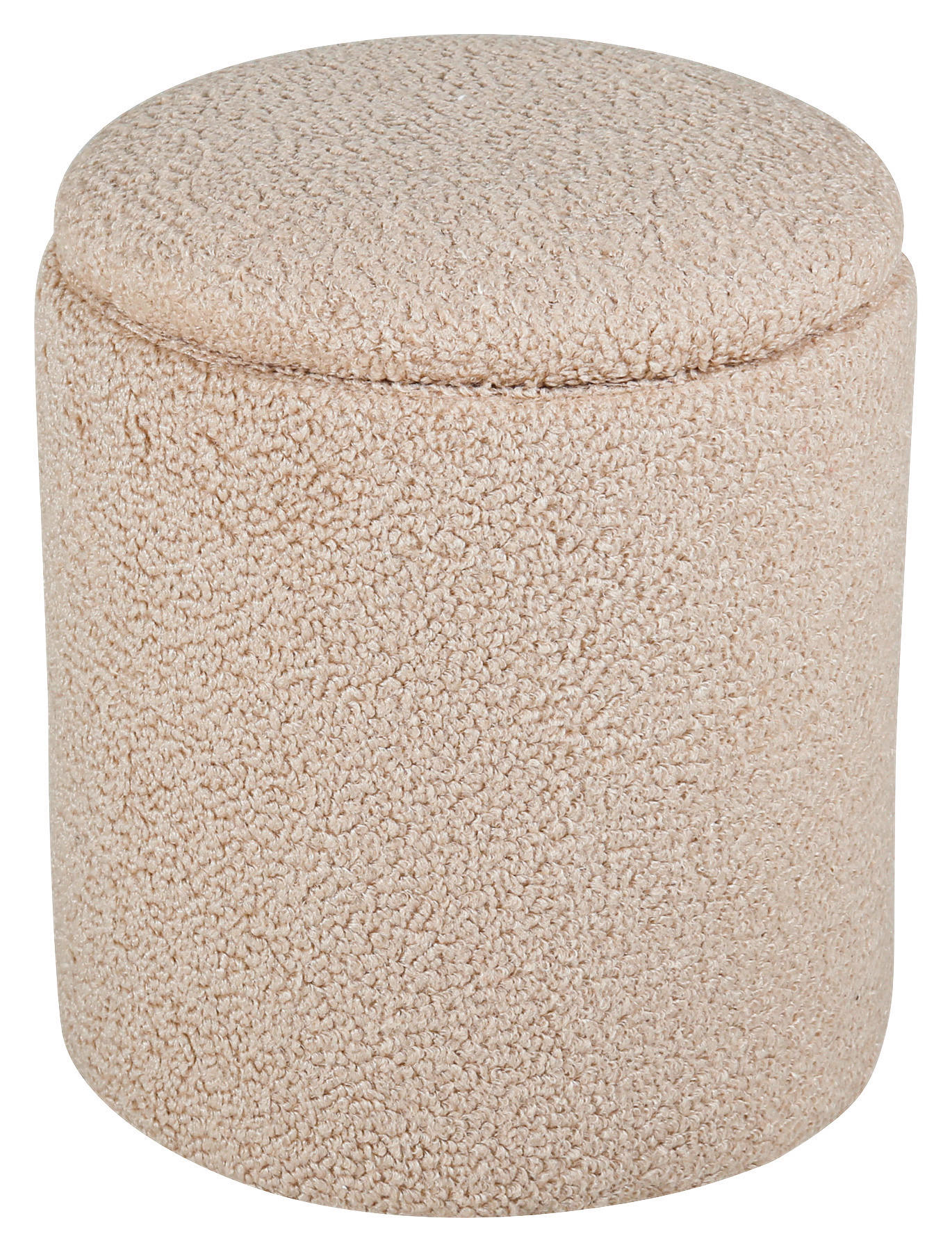 POUF Teddystoff Uni 32/40/32 cm  - Beige, Design, Textil (32/40/32cm) - Livetastic