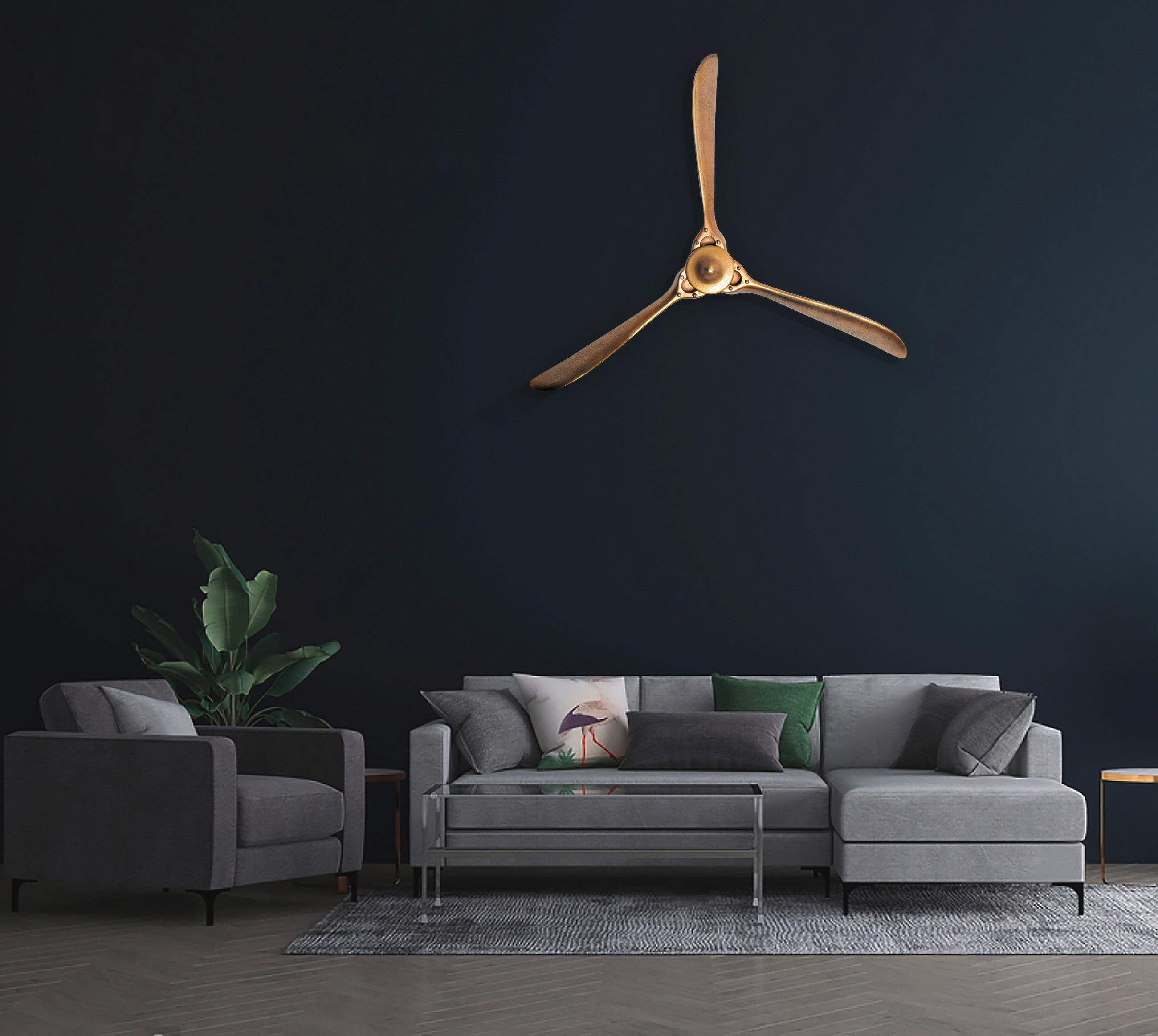 VÄGGDEKORATION    - guldfärgad, Design, metall (85/85/10cm) - Livetastic