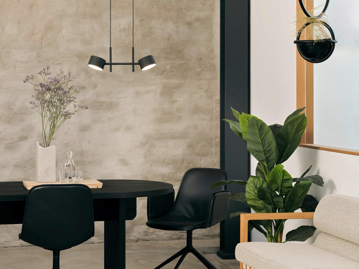LED-PENDELLEUCHTE 42,5/10/150 cm  - Schwarz, Design, Kunststoff/Metall (42,5/10/150cm) - Osram