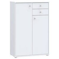 KOMMODE Weiss  - Weiss/Alufarben, Design, Holzwerkstoff (73,7/111,1/34,8cm)