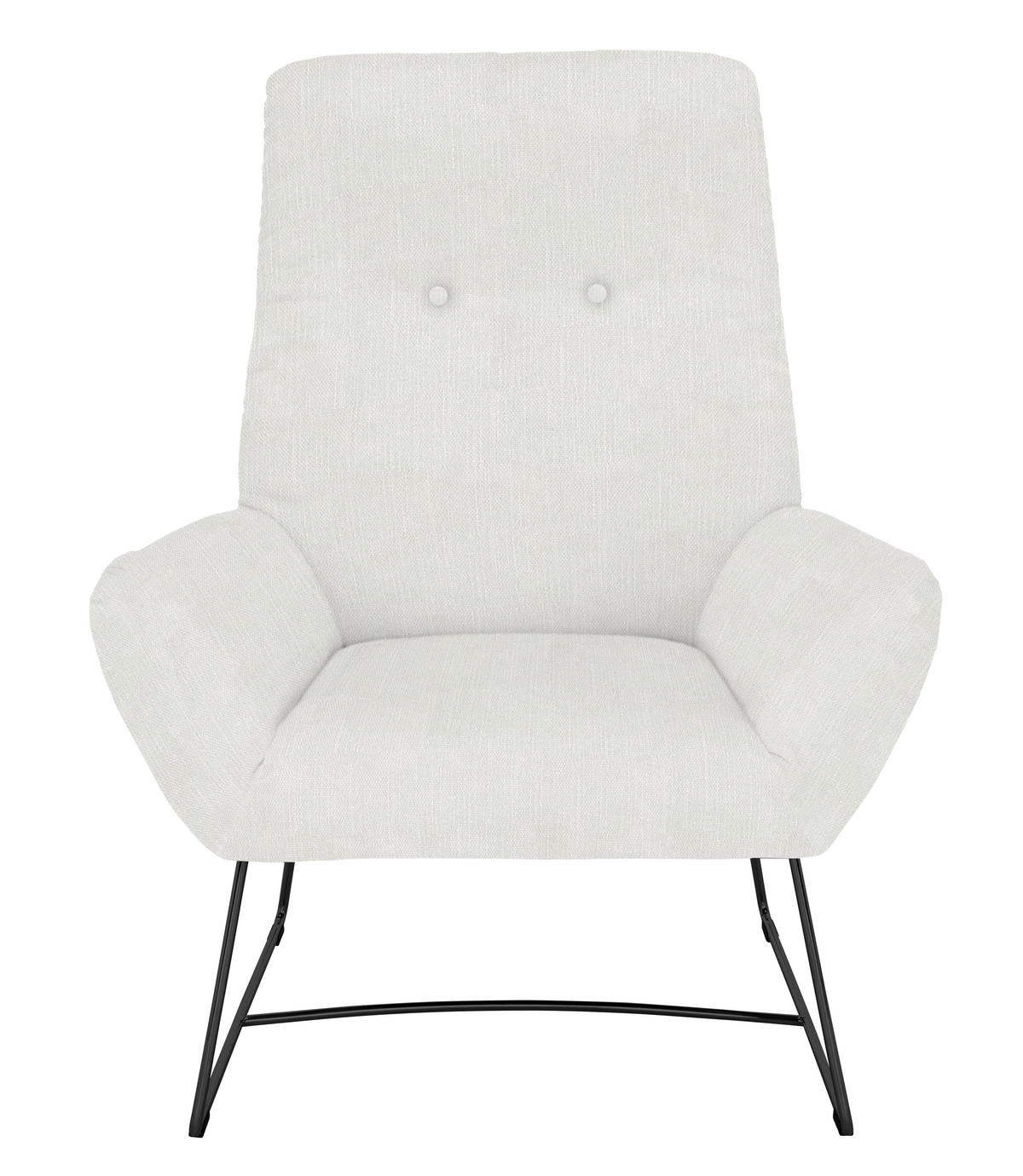 SESSEL in Flachgewebe Creme  - Creme/Schwarz, Design, Textil/Metall (82/102/81cm) - Pure Home Lifestyle
