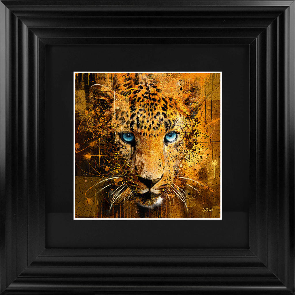 BILD Sylvain Binet Tiere Leopard  - Goldfarben/Schwarz, Basics, Karton/Glas (75/75/3,5cm)